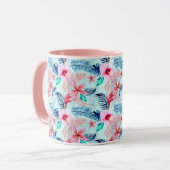Mug Fleurs tropicales roses (Devant gauche)