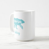 Mug Fleurs turquoise de l'ours de maman (Devant gauche)