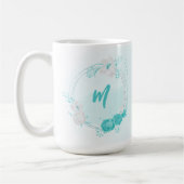 Mug fleurs turquoise romantiques (Gauche)