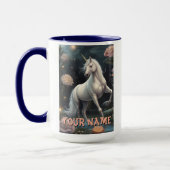 Mug Fleurs Unicorne Blanches Personnalisées (Gauche)