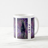 Mug Fleurs Unicorne Noire Imaginaire personnalisé (Devant droit)