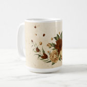 Mug fleurs verdure en terre cuite rustique (Devant gauche)