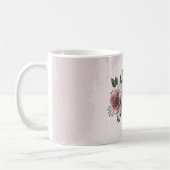 Mug Fleurs verdure rose blanc marine romantiques (Gauche)