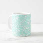 Mug Fleurs vert clair en dentelle florale transparente (Devant gauche)
