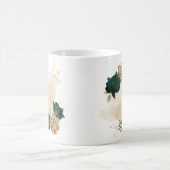 Mug fleurs vert émeraude et or beige (Centre)