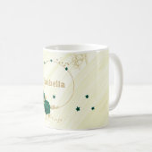 Mug fleurs vert émeraude feuilles or marbre (Devant droit)