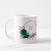 Mug fleurs vert émeraude violet  (Gauche)