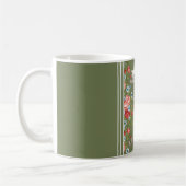 Mug Fleurs Vert Olive – Cadeau Romantique avec Ros (Gauche)