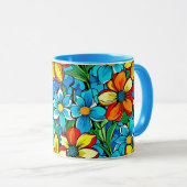 Mug Fleurs Vibrantes  (Devant droit)
