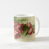 Mug Fleurs victoriennes vintages, Roses rouges (Devant droit)