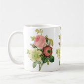 Mug Fleurs vintages, Anémones Roses Clematis par Redou (Gauche)