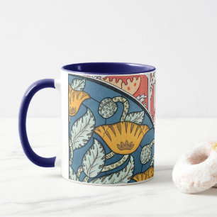 Mug Fleurs vintages florales Art Nouveau Pavot