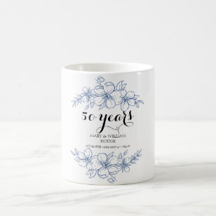 Mug Fleurs violettes de lavande 50e anniversaire maria