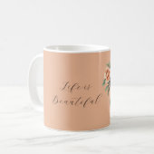 Mug Fleurs Violettes de Pêche Vase Noir (Devant gauche)