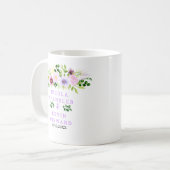 Mug Fleurs violettes de printemps avec feuillage de ma (Devant gauche)
