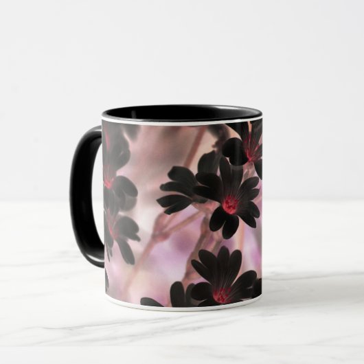 Mug Fleurs Violettes Élégantes (Devant gauche)