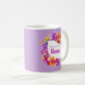 Mug Fleurs violettes élégantes Nana Fête des mères (Devant droit)