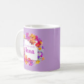 Mug Fleurs violettes élégantes Nana Fête des mères (Devant gauche)