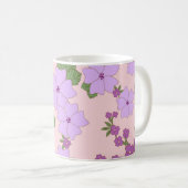 Mug Fleurs Violettes, Modèle Floral, Motif De Fleurs (Devant droit)