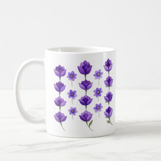 Mug Fleurs Violettes Murmurantes (Gauche)