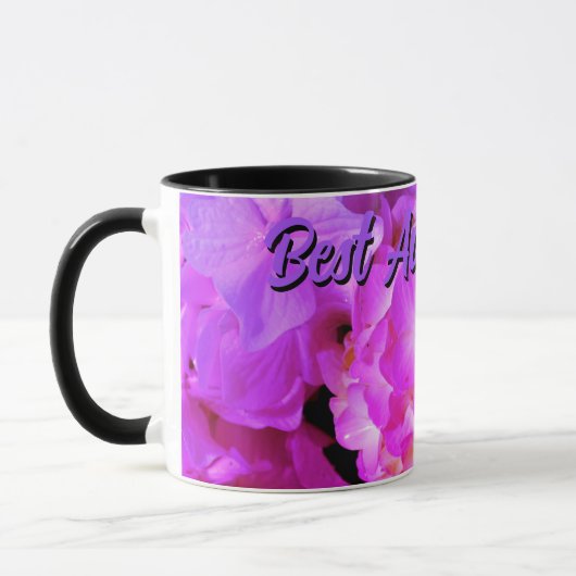 Mug Fleurs violettes roses chaudes florales hydrangées (Gauche)