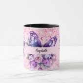 Mug Fleurs violettes roses papillon (Centre)