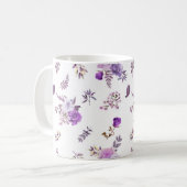 Mug Fleurs violettes sur (Devant gauche)