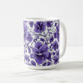 Mug Fleurs violettes violettes pourpres Motif végétal (Devant droit)