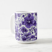Mug Fleurs violettes violettes pourpres Motif végétal (Devant gauche)