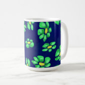Mug Fleurs Whimsical Vertes Daisies sur Arrière - plan (Devant droit)