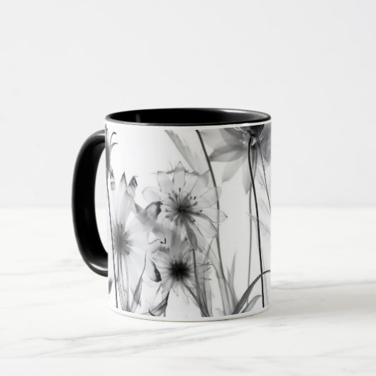 Mug Fleurs X-Ray B&W (Devant gauche)