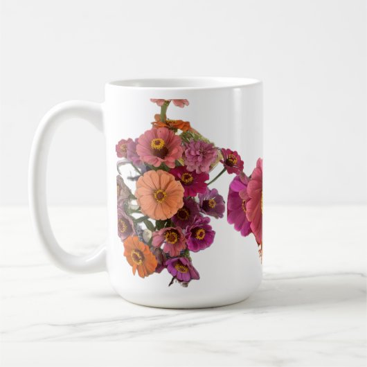 Mug Fleurs Zinnia Maureen Girard Bouquet Sachet (Gauche)
