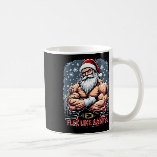 Mug Flex Comme Santa Claus Bodybuilder Christmas Gym W (Droite)