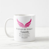 Mug Flight Student Pilot Pink Wing Graduation Aviation (Gauche)