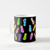 Mug Flip Flop Sandales Motif Black Cute Beach Thème (Devant gauche)