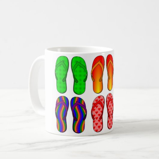 Mug Flip Flops Design coloré (Devant gauche)