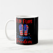 Mug Flip Flops Fireworks Et Liberté Drapeau Américain (Gauche)