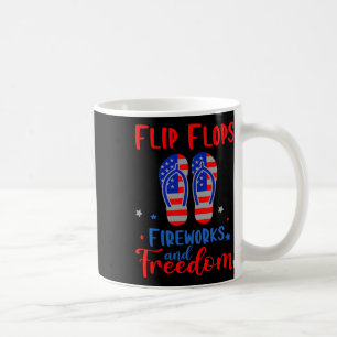 Mug Flip Flops Fireworks Et Liberté Drapeau Américain