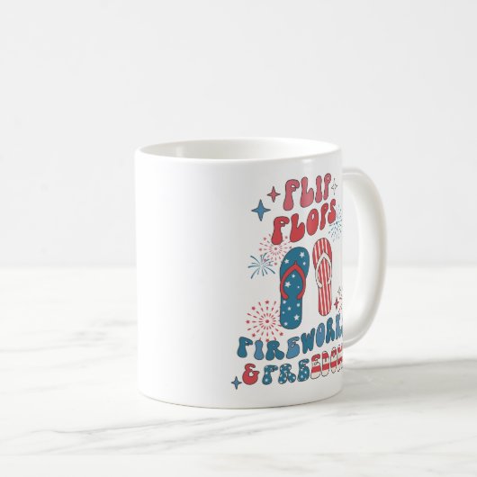 Mug Flip Flops Fireworks Freedom (Devant droit)