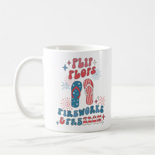 Mug Flip Flops Fireworks Freedom
