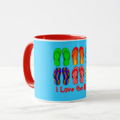 Mug Flip Flops, I Love the Beach, (Devant gauche)