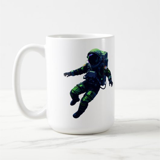 Mug Floating Astronaut in Space Suit Illustration (Gauche)