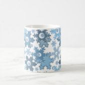 Mug Flocon de neige blanc bleu clair hivernal sans cou (Centre)