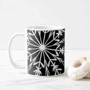 Mug Flocon de neige blanc sur Black Happy Holidays