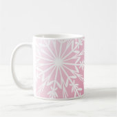 Mug Flocon de neige blanc sur Pink Happy Holidays (Gauche)
