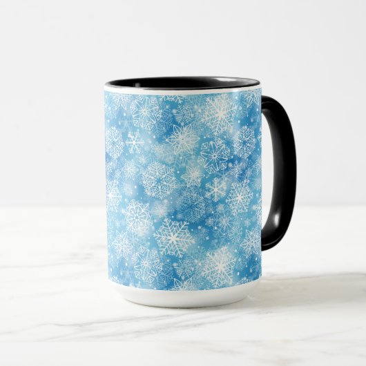 Mug Flocon de neige bleu (Devant droit)