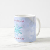 Mug Flocon de neige bleu et diamants (Devant droit)