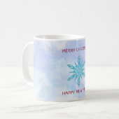 Mug Flocon de neige bleu et diamants (Devant gauche)
