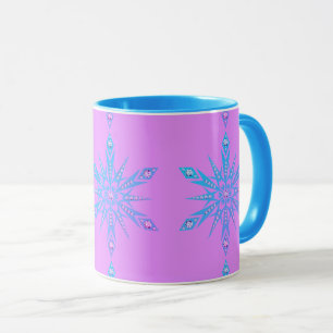 Mug Flocon de neige bleu pourpre du milieu du siècle