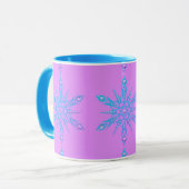 Mug Flocon de neige bleu pourpre du milieu du siècle (Devant gauche)